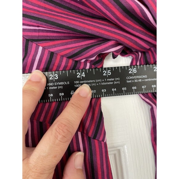 Roaman's Womens Plus Size Kate Tunic Big Shirt Purple Stripe 16 W Button-up 3/4 - Picture 9 of 11